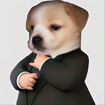 Chú chó mặc vest trang trọng như đang dự tiệc cưới