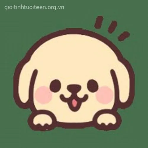 Avatar chó chibi đáng yêu ngồi chờ chủ nhân về.