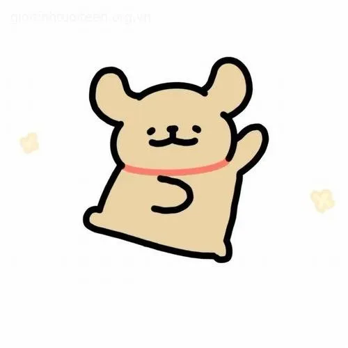 Avatar chó chibi ngộ nghĩnh chơi đùa cùng hoa cúc.