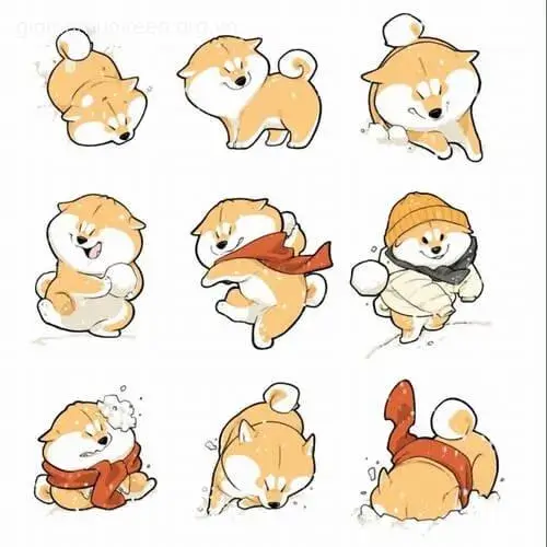 Avatar chó chibi tinh nghịch chạy vòng vòng siêu vui.