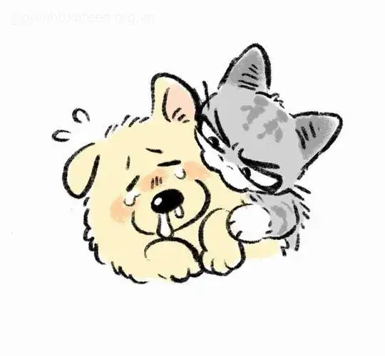 Avatar chó chibi hiếu động tung tăng nhảy nhót đáng yêu.