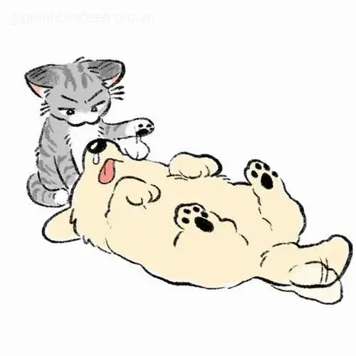 Avatar chó chibi duyên dáng với đôi tai dựng thẳng.