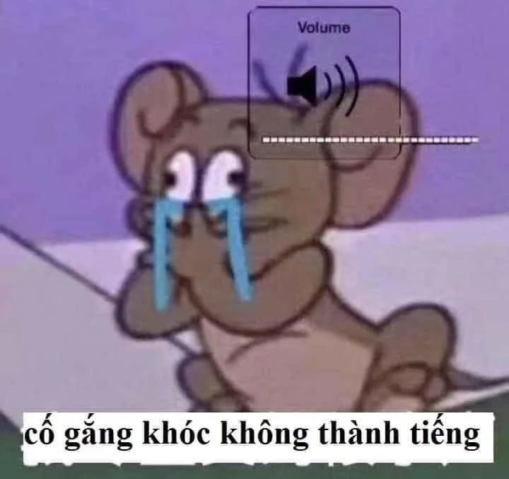 Hình chuột Jerry bịt miệng khóc không thành tiếng, Meme sao tôi chịu nổi cú sốc này, cú sốc này quá lớn
