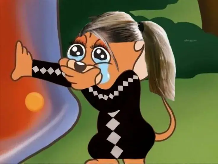 Meme Jerry khóc không thành tiếng, đôi môi run run.