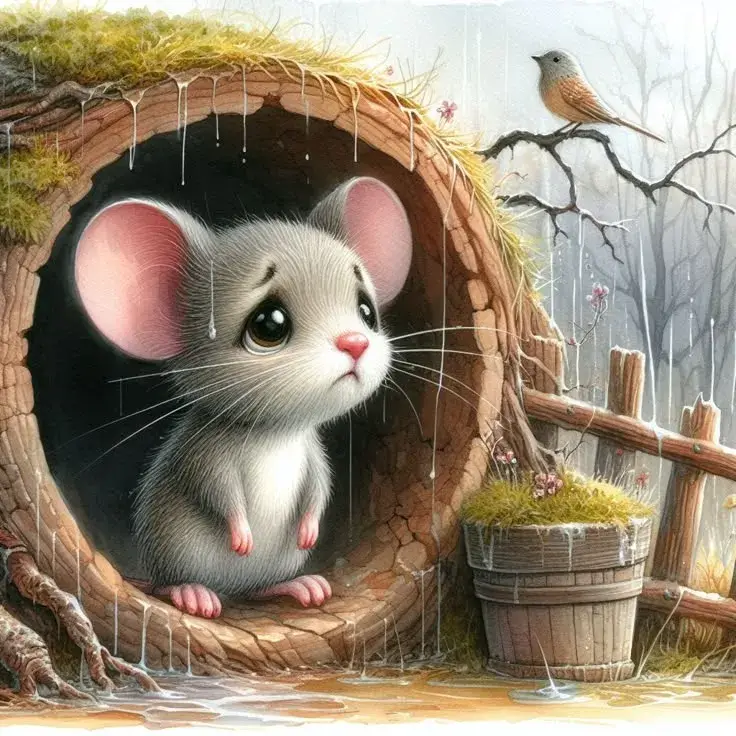 Meme chuột gào khóc, miệng mở to đầy tuyệt vọng.