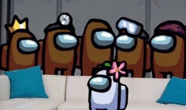 Ảnh hài 1 cô gái nhỏ bé cùng 5 anh da đen Among Us