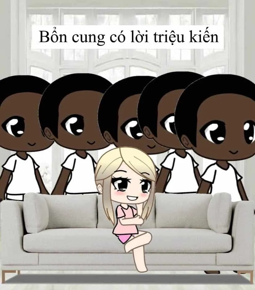 Hình chibi 5 anh da đen và một cô gái