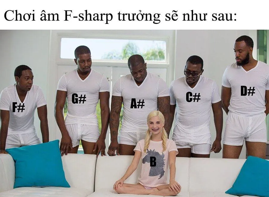 Ảnh troll 1 cô gái bất ngờ trước 5 anh da đen