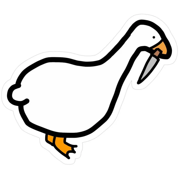 Meme con vịt ngậm dao biểu cảm bực giả.