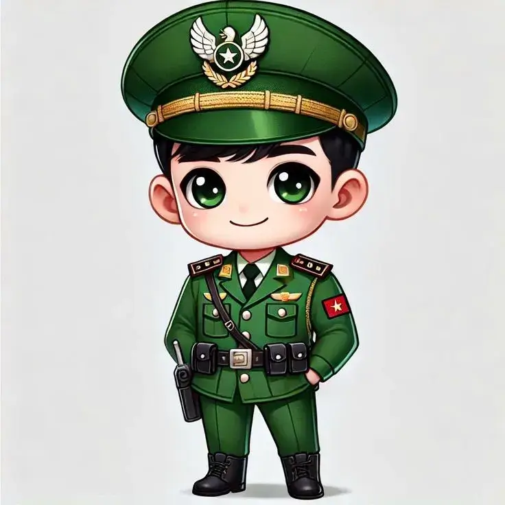 Ảnh chibi chú công an chất phác nhưng vô cùng hài hước
