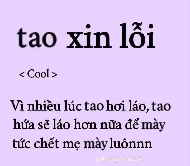 Ảnh chế xin lỗi nhìn cực buồn cười