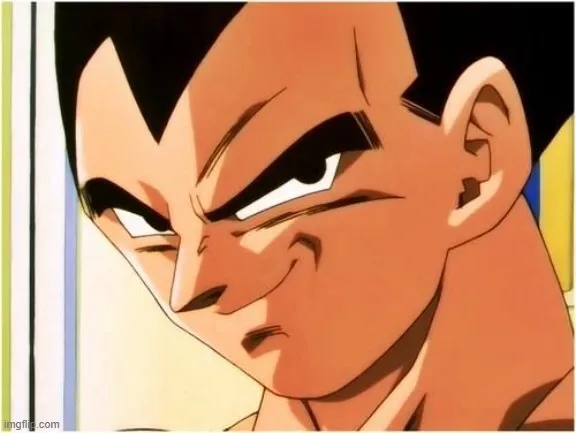 Nụ cười Vegeta ngạo mạn cực phong cách.