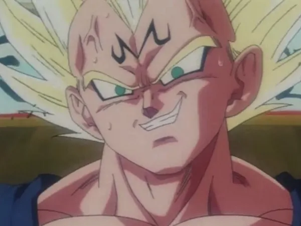 Gương mặt Vegeta chế giễu đầy tinh quái.