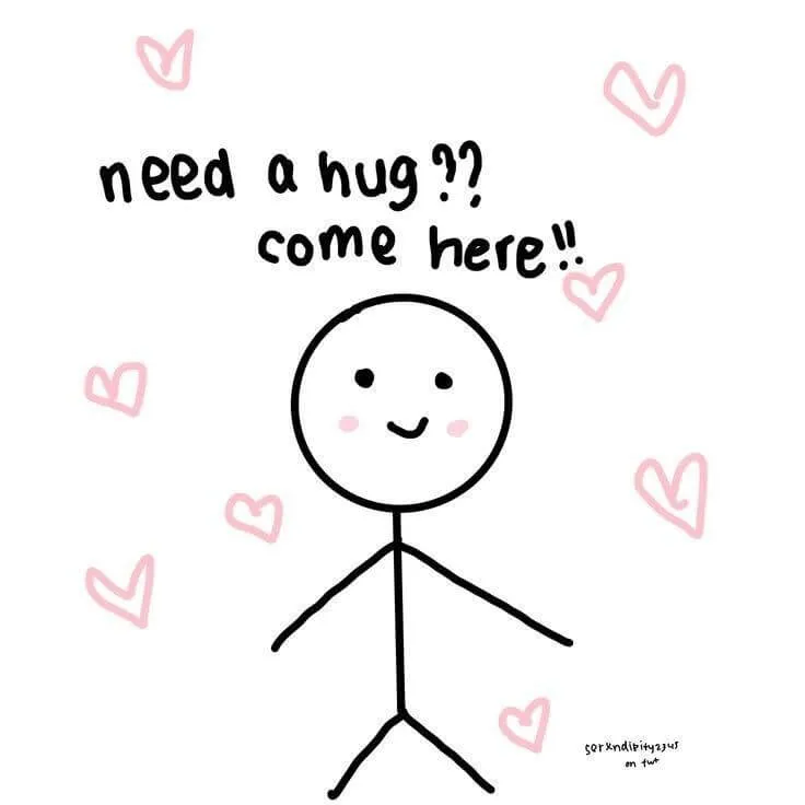 Meme người que dang tay sẵn sàng ôm