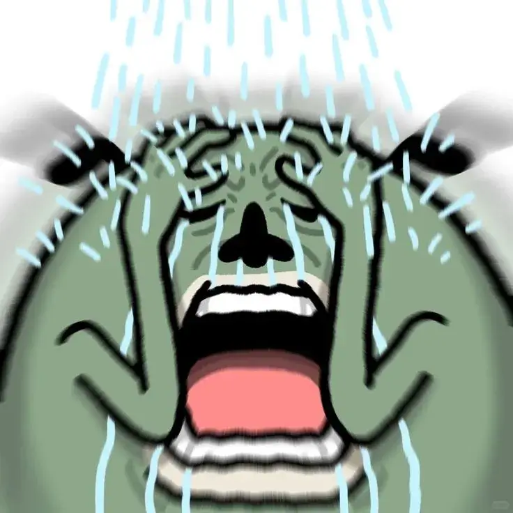 Ếch xanh ôm đầu khóc lóc thảm thiết