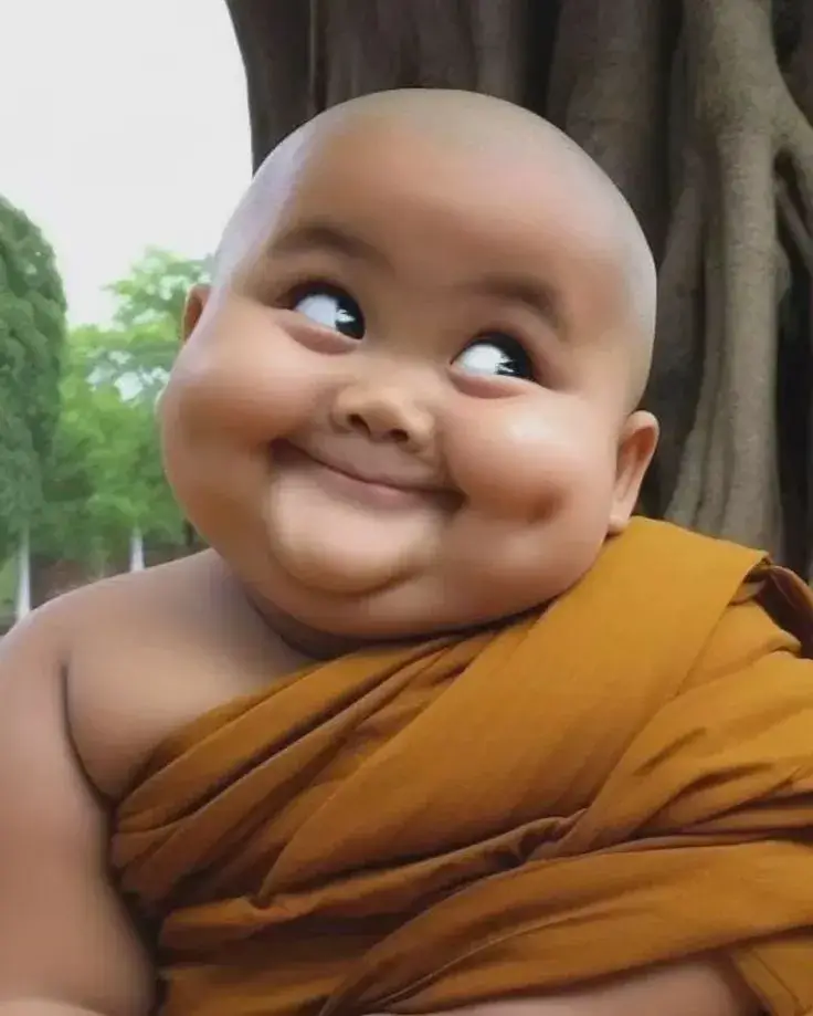 Nét mặt bé con cười bá đạo cực hài.