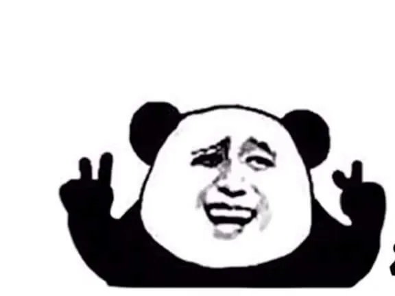 Biểu cảm gấu trúc cười nịnh nọt với má lúm đồng tiền