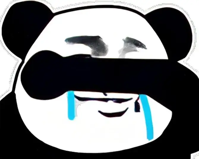 Gấu trúc thất thần, đôi mắt ướt át rơi nước mắt.