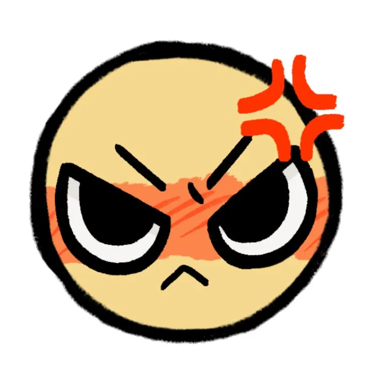 Emoji tức giận khó ở, vibe cực toxic.