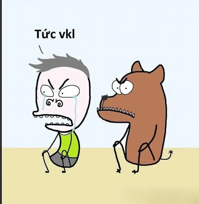 Biểu cảm tức vkl, nhìn chán chường.