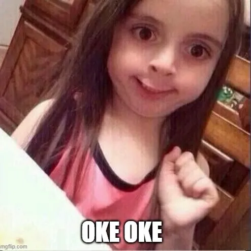 Meme oke cute dễ thương kèm ngón tay cái