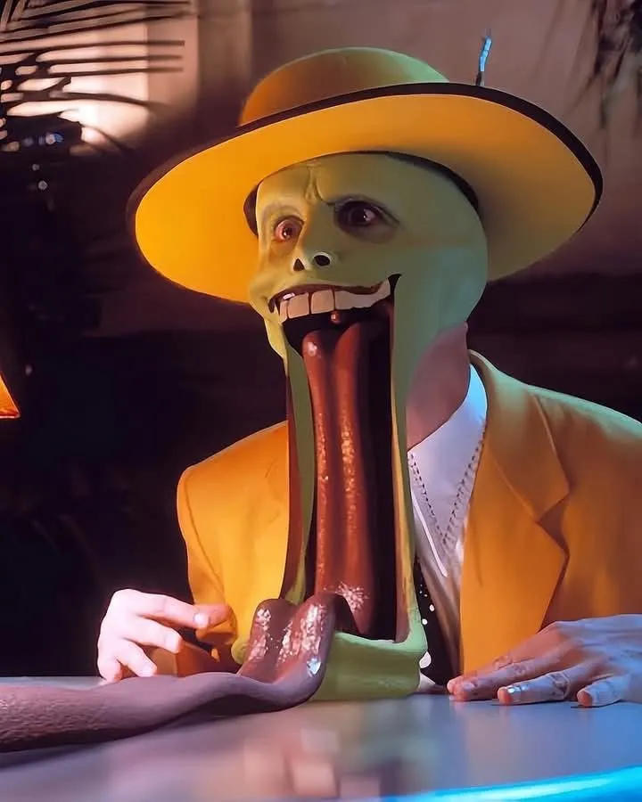 Meme há mồm giật mình, gương mặt cau có cực troll