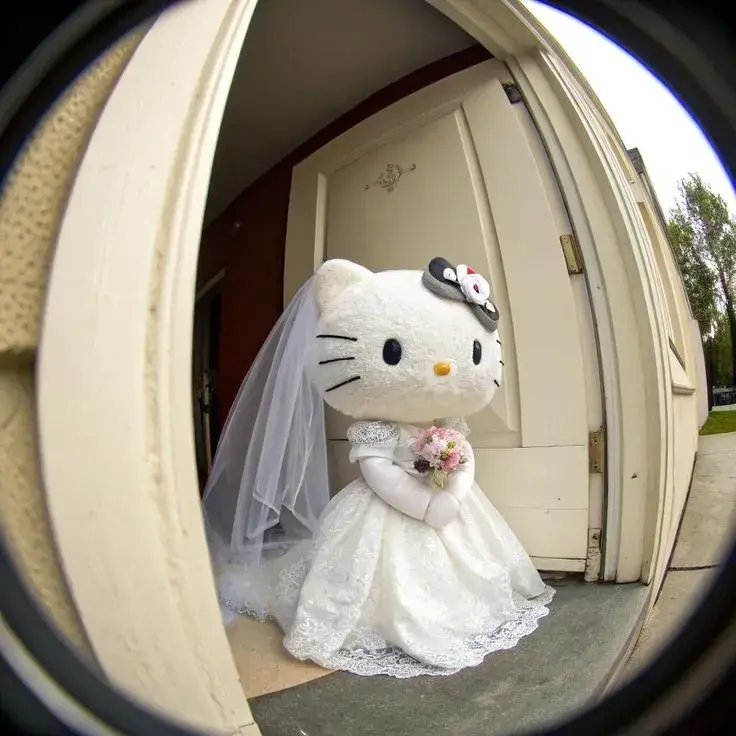 Hình troll mèo trắng tạo cảm giác hồn nhiên hài hước.