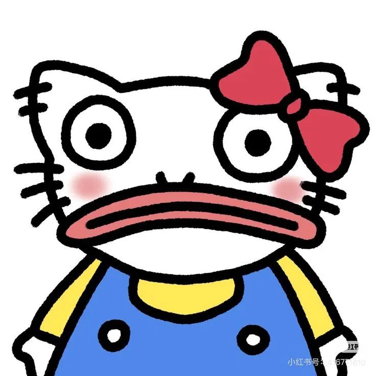 Hình chế vui mèo hồng ánh mắt bất cần.