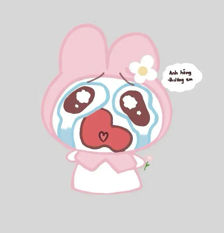 Mèo Hello Kitty khóc với gương mặt thổn thức cute vô cùng.