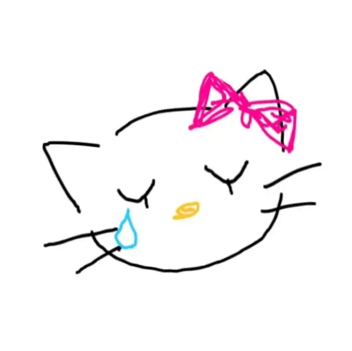 Hình Hello Kitty với khuôn mặt buồn trông thật đáng yêu.