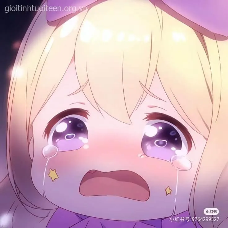 Meme khóc tủi thân, gương mặt méo mó nhìn buồn cười.