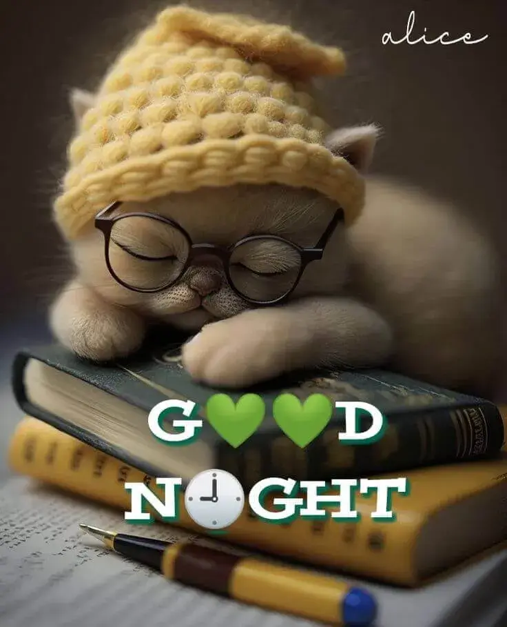 Ảnh vui mèo gửi lời ngủ thật ngon