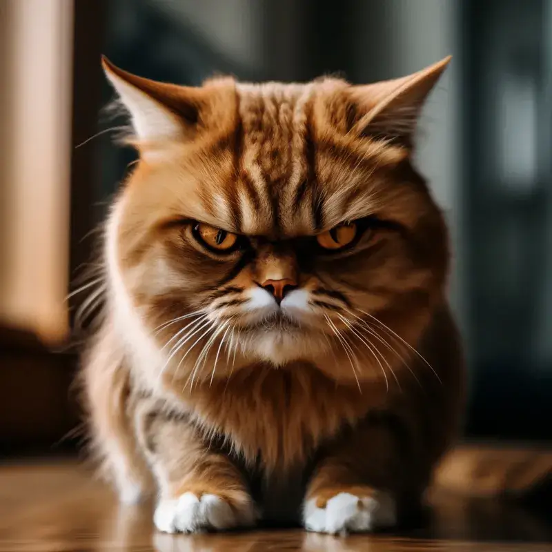 Meme mèo bực bội khuôn mặt cau mày đầy khó chịu