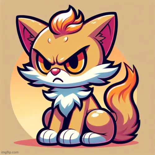 Mèo hoạt hình đang rất tức giận