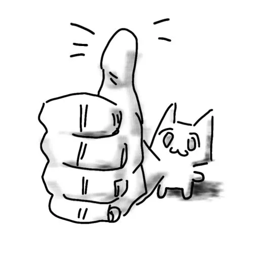 Mèo cute giơ tay oke, nét mặt vui tươi phấn khích.