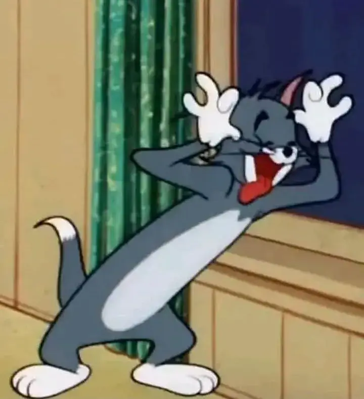 Mèo Tom cười toe toét trông ngộ nghĩnh