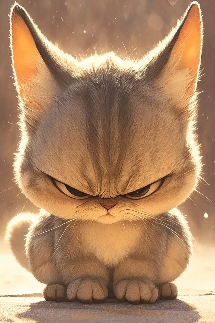 Hình mèo cáu gắt đôi mắt hằn tia giận dữ