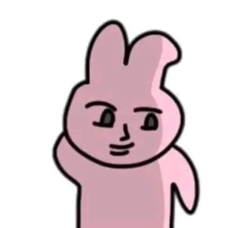 Ảnh chế thỏ hồng mắc cỡ gãi đầu dễ thương