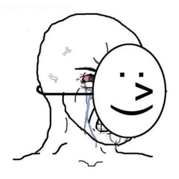 Meme hài ánh mắt u sầu, nụ cười héo.