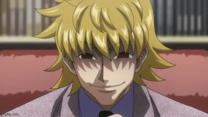 Meme cười giảo hoạt, ánh mắt bí hiểm.