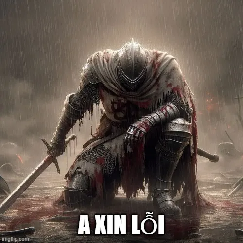 Hình ảnh quỳ gối vừa ngốc nghếch vừa dễ thương khó tả.