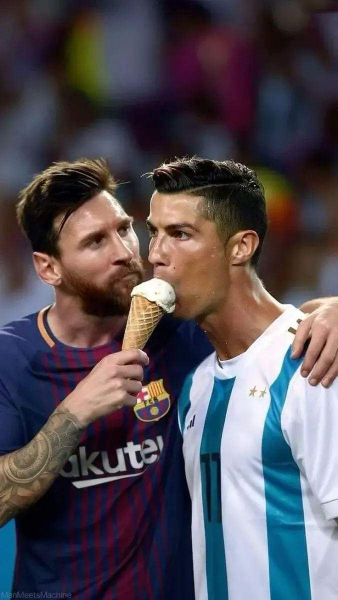 Ảnh troll Ronaldo và Messi cùng ăn kem cực chất