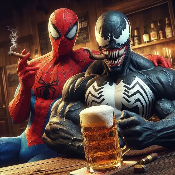 Spiderman và Venom nhậu với nhau