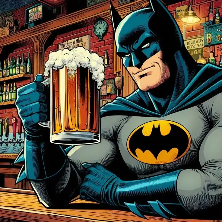 Batman uống bia một mình