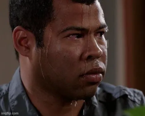 Hình troll run rẩy, gương mặt toát mồ hôi lạnh.