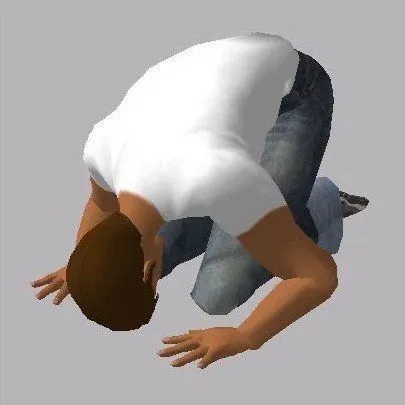 Hình chế quỳ lạy đầu sát đất cười rớt nước mắt