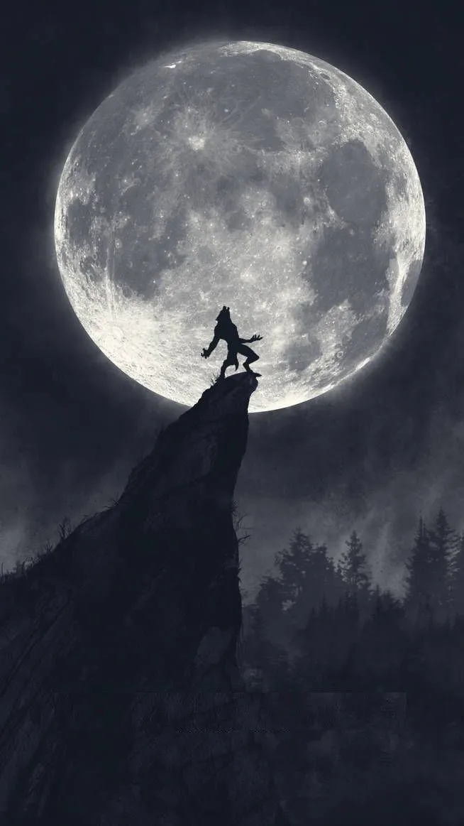 Meme sói cô độc mang màu sắc huyền ảo.