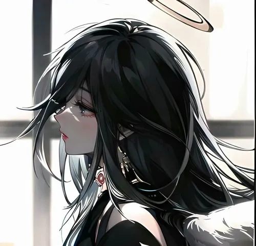 Hình anime nữ lạnh lùng, ánh nhìn sắc và tông màu tối cực cuốn