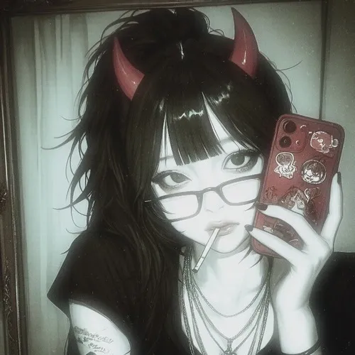 Ảnh đại diện anime cô gái lạnh, tông đen trắng