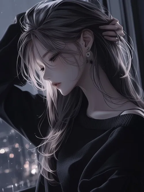 Avatar anime nữ lạnh, ánh sáng bạc lam